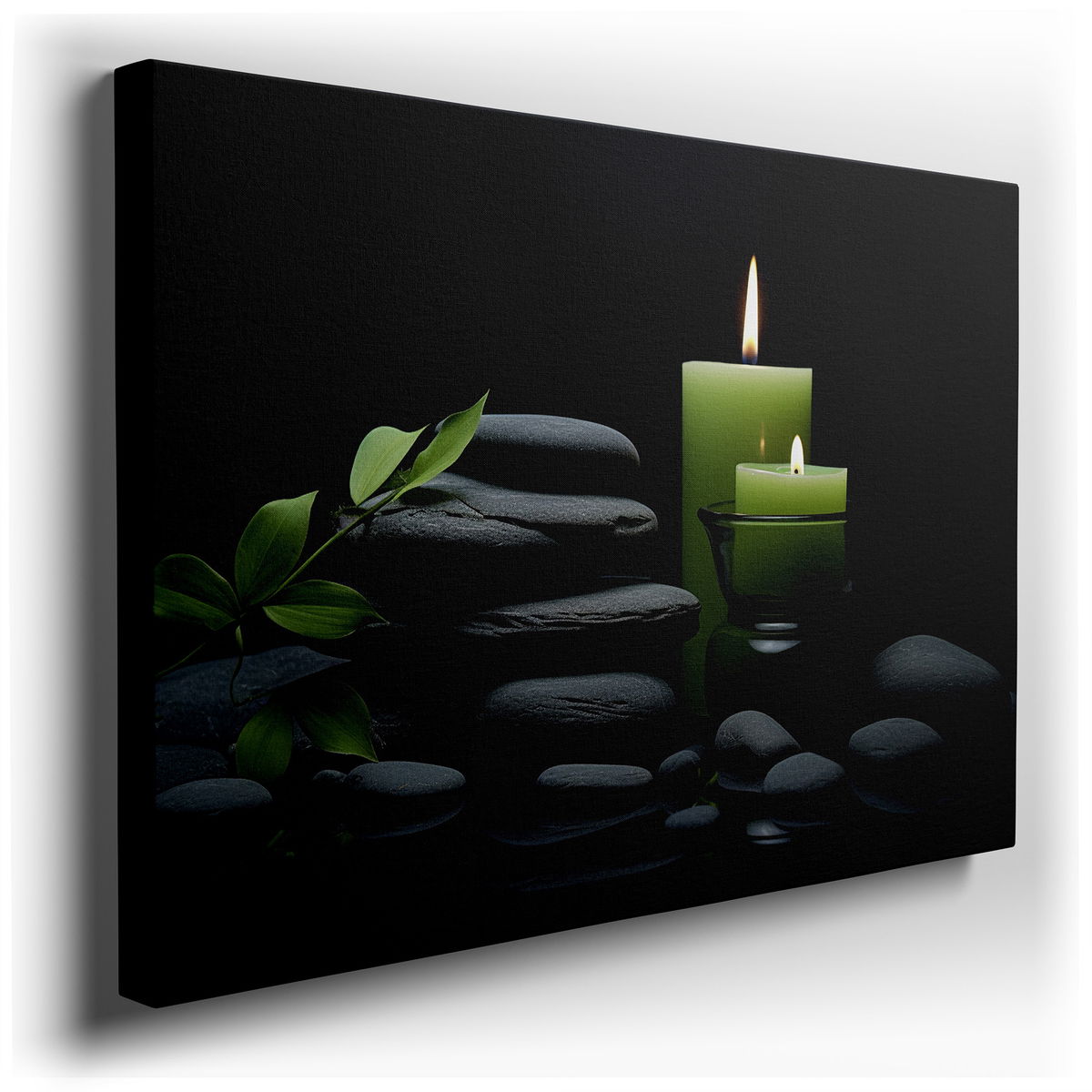 Zen-Inspired Wall Art - Minimalist Green Canvas Wall Art