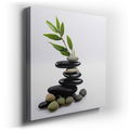 Zen Stones and Vibrant Leaves - Modern Nature Canvas Wall Art